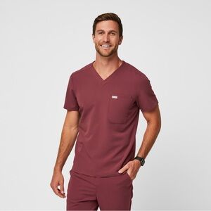 Figs (Men, Dark Cherry, Med, Slim, Leon, 3-Pocket Top)